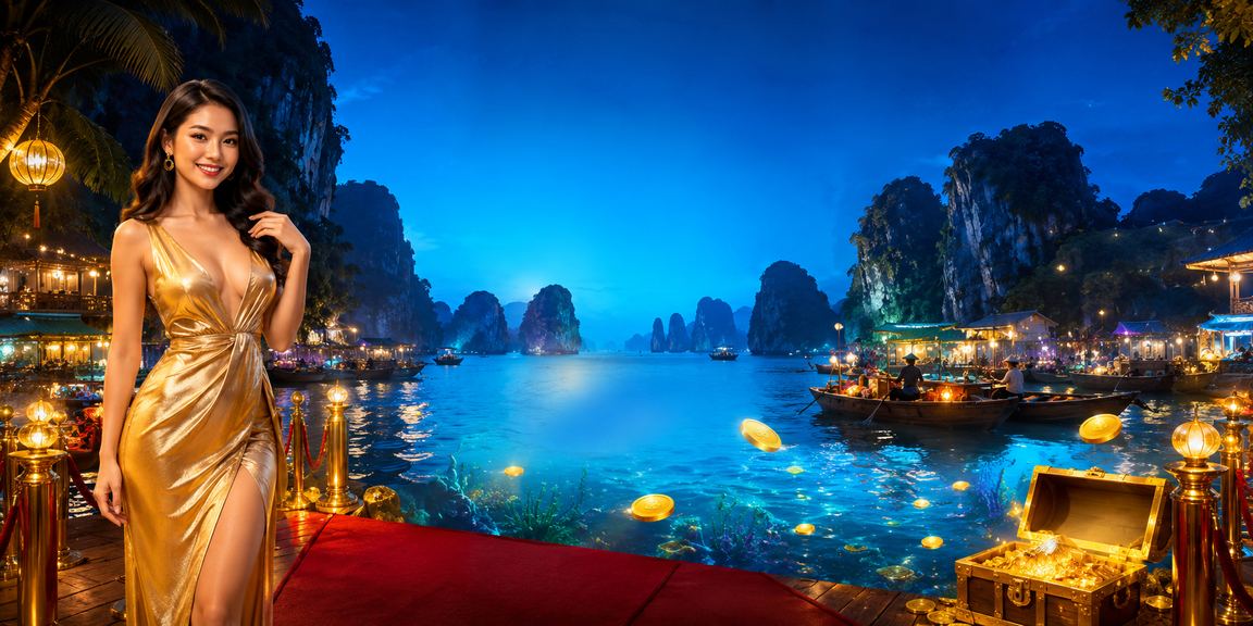 Phong cảnh bến cảng Hạ Long cùng người chơi cá cược trẻ trung