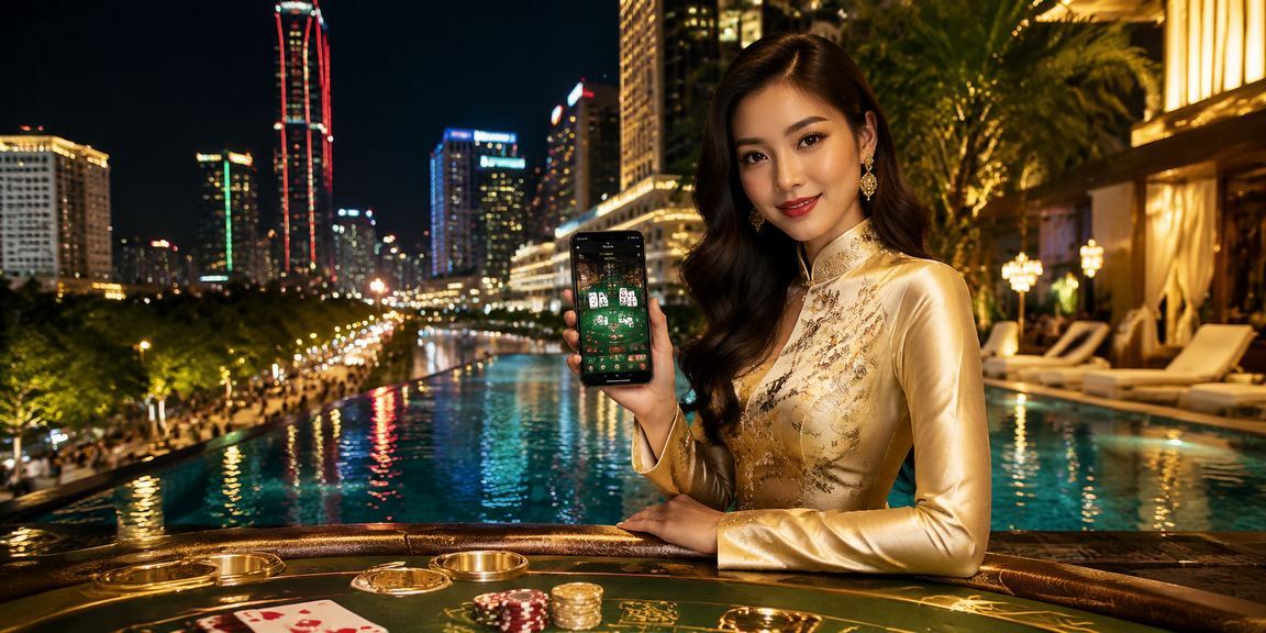 Người chơi thưởng thức baccarat tại xs360 với trang phục truyền thống Áo Dài